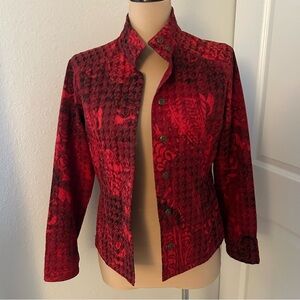 Chicos Red Patterned Women's Jacket